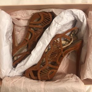 Strappy Caged Heels in Brown by Alexandre Birman